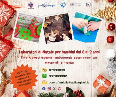 Laboratori di Natale per bambini dai 6 ai 9 anni - Acli Cagliari (CA)