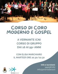 CORSO DI CORO MODERNO E GOSPEL - VERNANTE (CN) - ASSOCIAZIONE "PRISMA DANZA" AFF. ACLI CUNEO (CN)