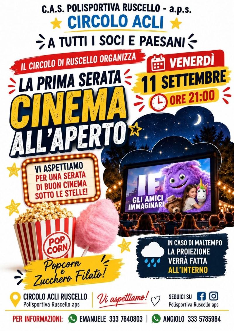 CINEMA ALL'APERTO - CIRCOLO ACLI RUSCELLO (AR)