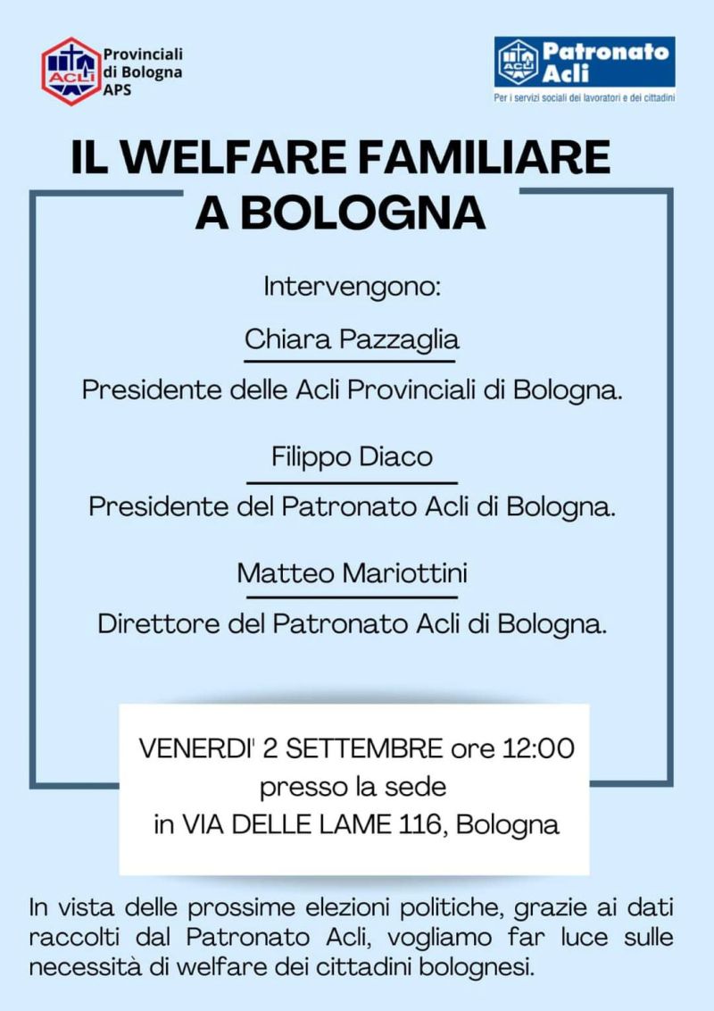 Il welfare familiare a Bologna - Acli Bologna (BO)