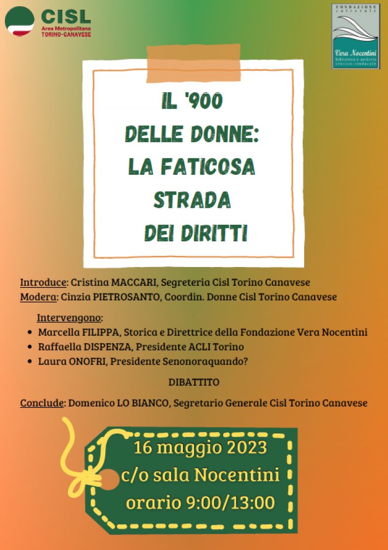 Il &#039;900 delle donne: La faticosa strada dei diritti - Acli Torino (TO)