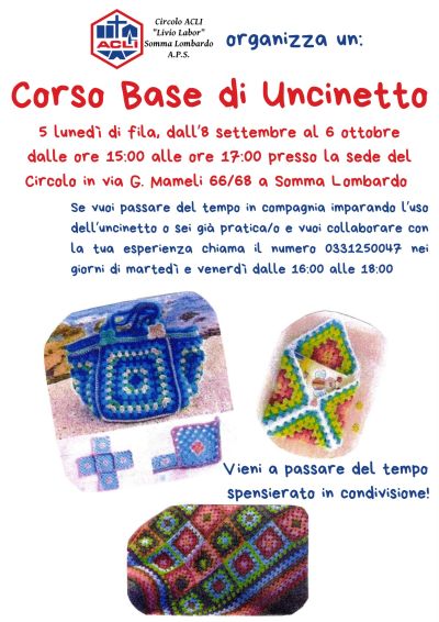 Corso Base di Uncinetto - Somma Lombardo (VA) - Circolo Acli Somma Lombardo (VA)