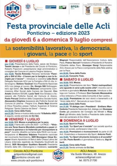Festa provinciale delle Acli - Circolo Acli Ponticino e Acli Arezzo (AR)