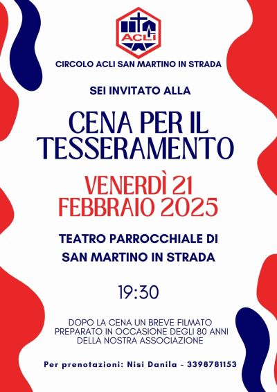 Cena per il tesseramento - Circolo Acli San Martino in Strada (FC)
