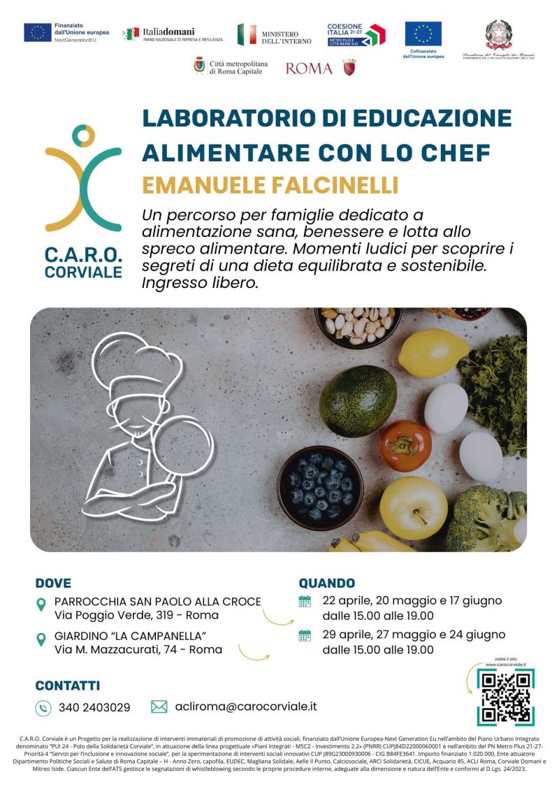 LABORATORIO DI EDUCAZIONE ALIMENTARE CON LO CHEF EMANUELE FALCINELLI - ROMA