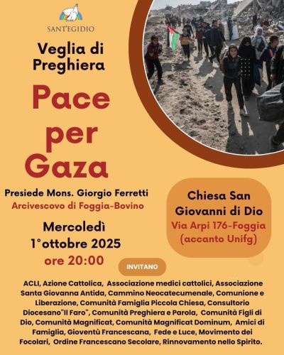 Veglia di Preghiera: Pace per Gaza - Foggia - Acli Foggia (FG)