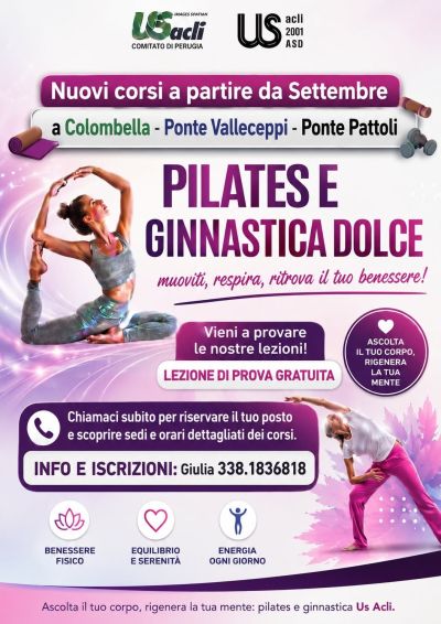 PILATES E GINNASTICA DOLCE - COLOMBELLA, PONTE VALLECEPPI E PONTE VATTOLI - US ACLI PERUGIA