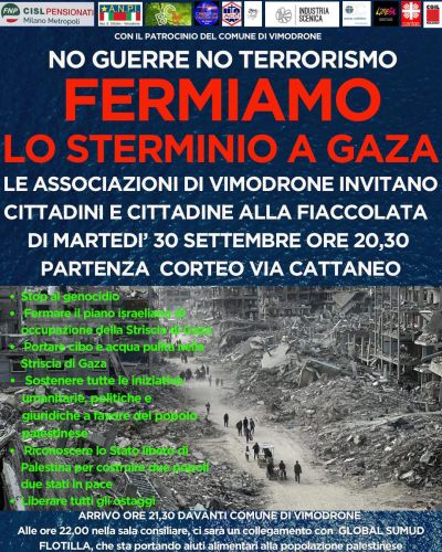 Fermiamo lo sterminio a Gaza - Vimodrone (MI) - Circolo Acli Vimodrone (MI)