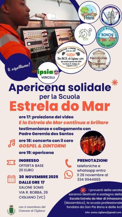 Apericena solidale per la Scuola Estrela do Mar - Cigliano (VC) - Ipsia Vercelli (VC)