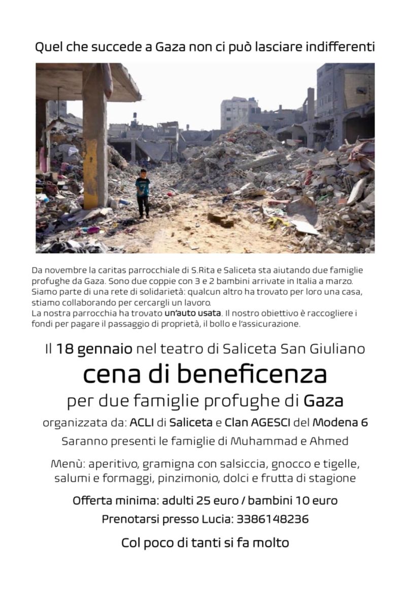 Cena di beneficenza - Circolo Acli Saliceta (Modena)