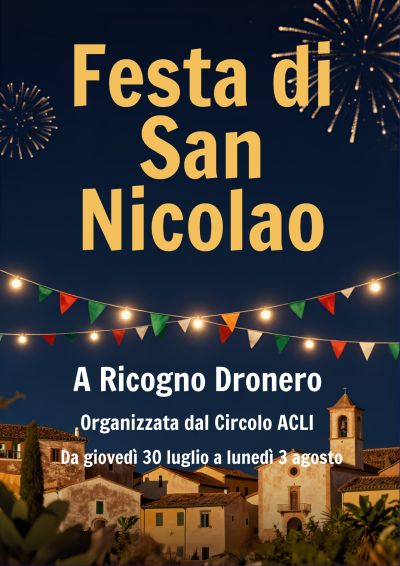 FESTA DI SAN NICOLAO - RICOGNO DRONERO (CN) - CIRCOLO ACLI DI RICOGNO