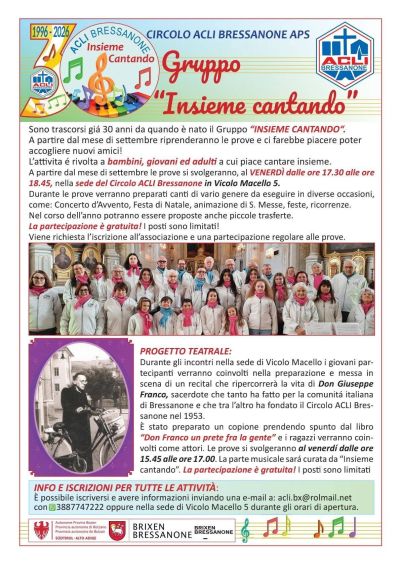GRUPPO INSIEME CANTANDO - CIRCOLO ACLI BRESSANONE APS (BZ)