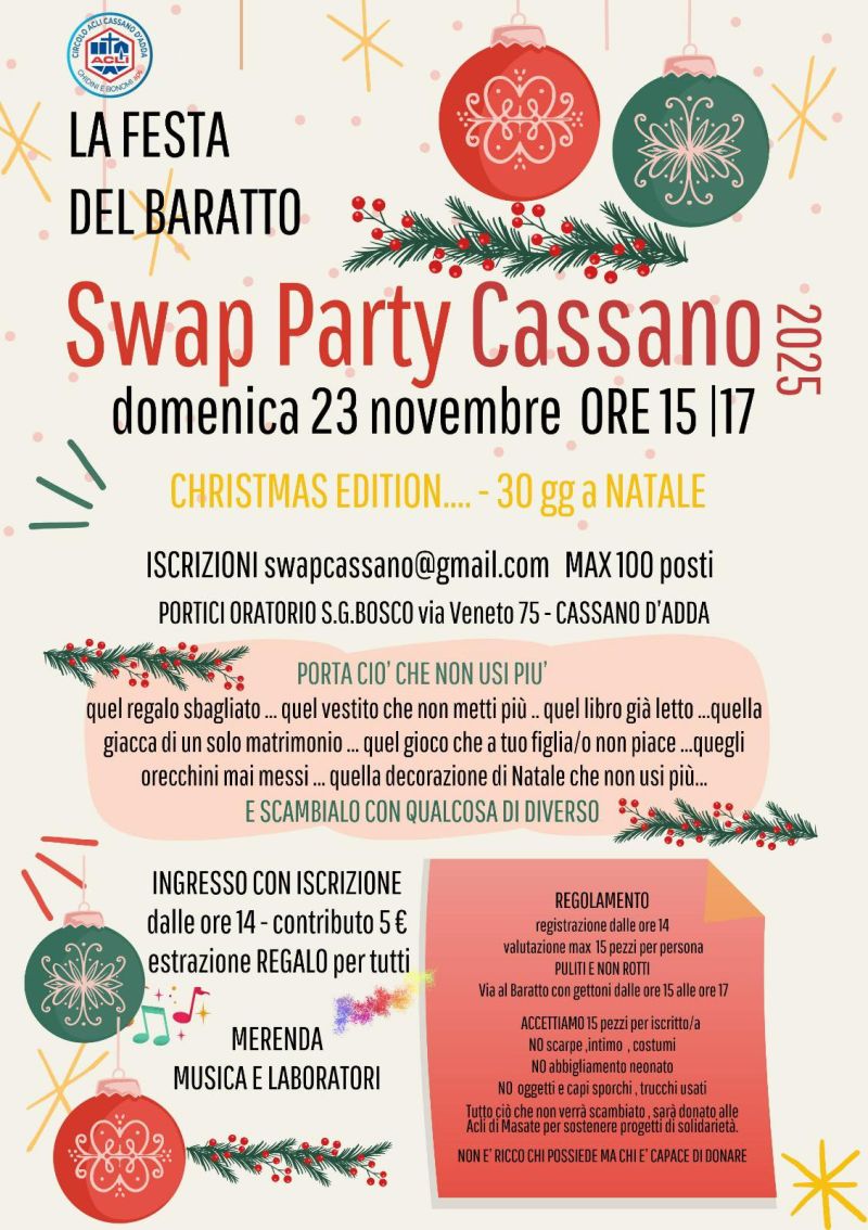 Swap Party Cassano - Cassano d'Adda (MI) - Circolo Acli Cassano d'Adda (MI)
