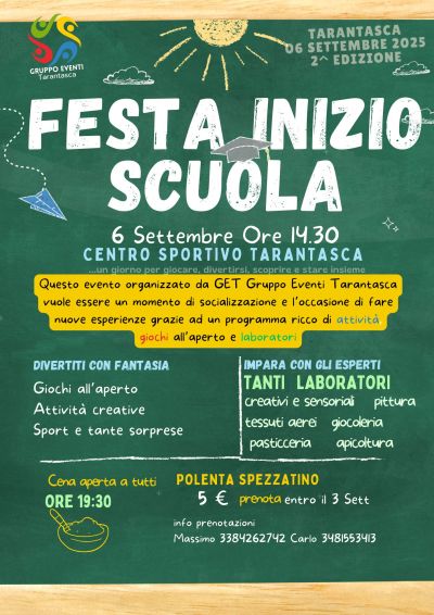 Festa Inizio Scuola - Tarantasca (CN) - Circolo Acli Tarantasca (CN)