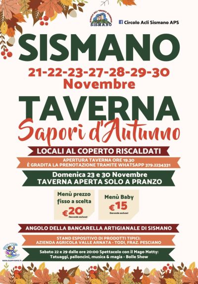 Taverna Sapori d'Autunno - Sismano (TR) - Circolo Acli Sismano (TR)