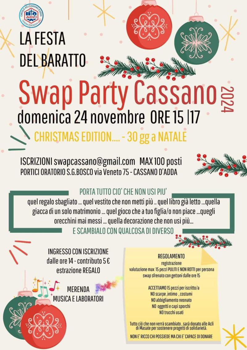 Swap party Cassano - Circolo Acli Cassano d&#039;Adda (MI)