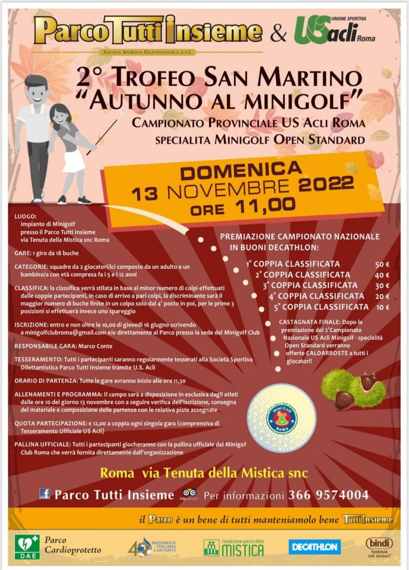 2° Trofeo San Martino "Autunno al Minigolf" - Acli Roma (RM)