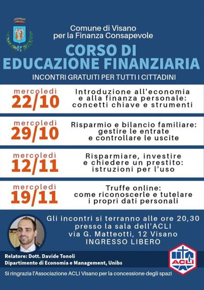 Corso di educazione finanziaria - Visano (BS) - Circolo Acli Visano (BS)