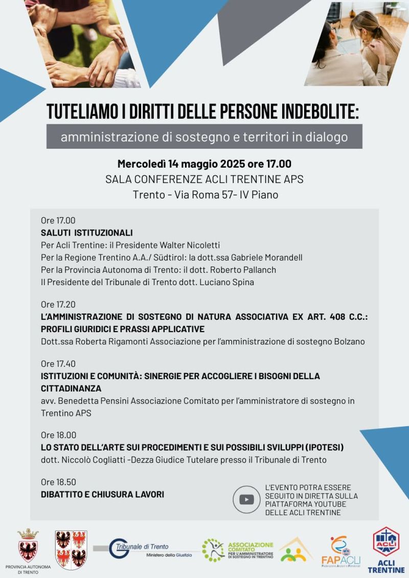 Tuteliamo i diritti delle persone indebolite - Acli Trento (TN)