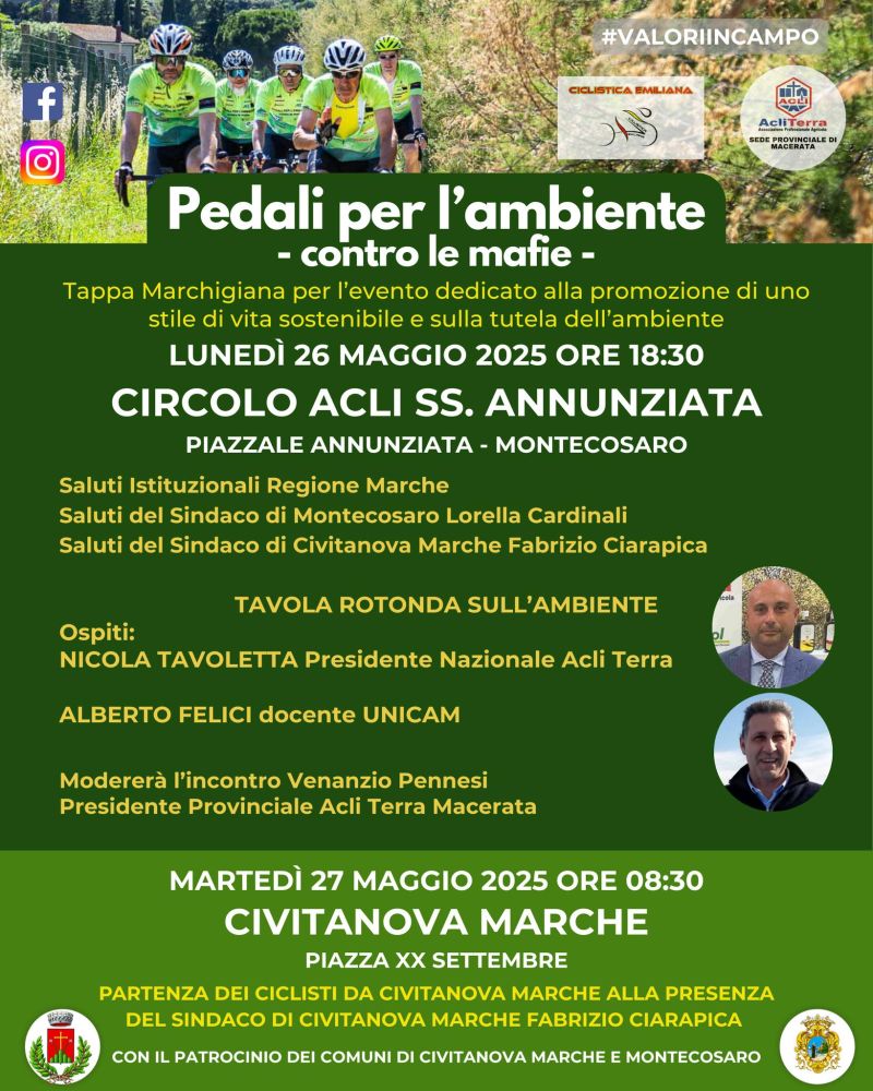 Pedali per l'ambiente - contro le mafie - Circolo Acli SS: Annunziata e Acli Macerata (MC)