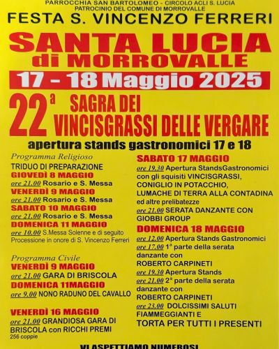 22ª Sagra dei Vincisgrassi delle Vergare - Circolo Acli Santa Lucia (MC)