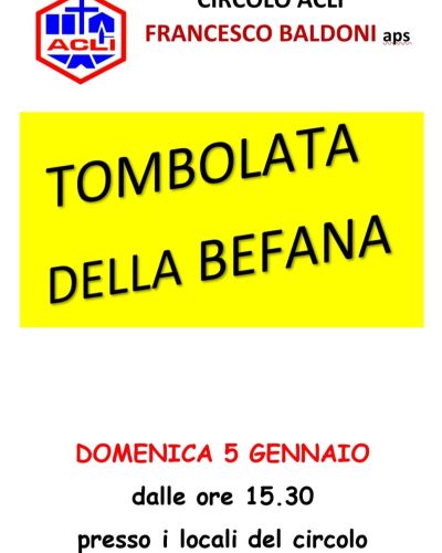 Tombolata della Befana - Circolo Acli Villa Musone (AN)