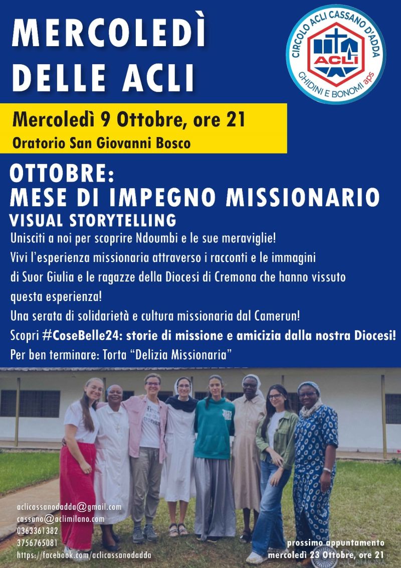 Ottobre: Mese di impegno missionario - Circolo Acli Cassano d&#039;Adda (MI)