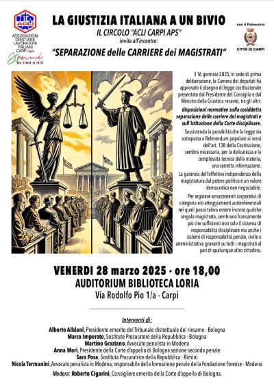 Separazione delle Carriere dei Magistrati - Circolo Acli Carpi e Acli Modena (MO)