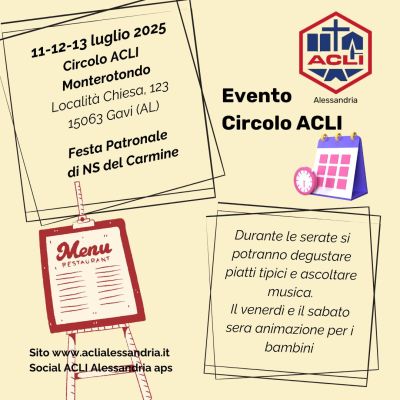 Evento Circolo Acli - Gavi (AL) - Circolo Acli Monterotondo (AL)