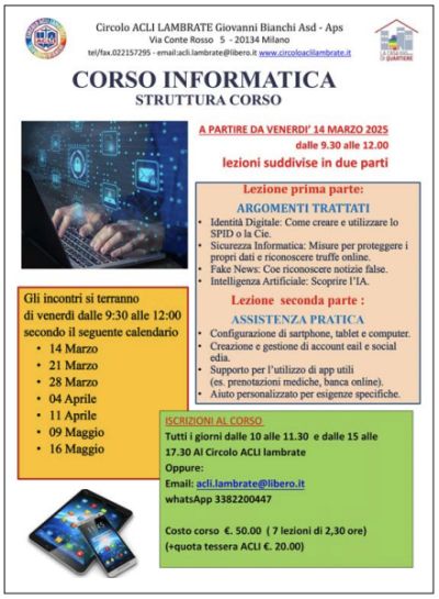 Corso Informatica - Circolo Acli Lambrate (MI)