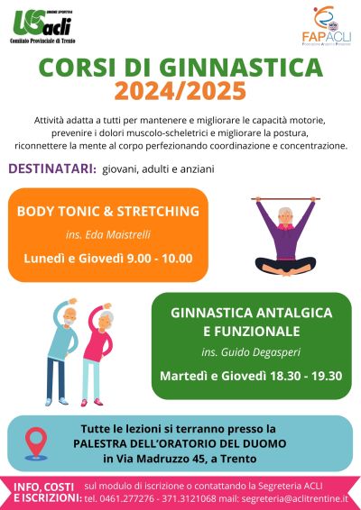 Corsi di ginnastica 2024/2025 - US Acli Trento (TN)