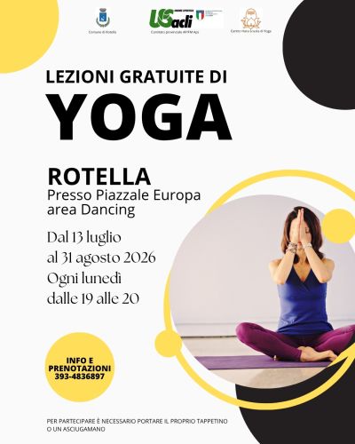 LEZIONI GRATUITE DI YOGA - ROTELLA (AP) - US ACLI ASCOLI PICENO -
