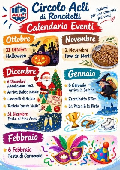 CALENDARIO EVENTI CIRCOLO ACLI RONCITELLI (AN) - ANCONA