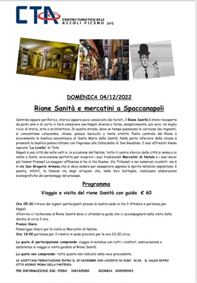 Rione Sanità e mercatini a Spaccanapoli - CTA Ascoli Piceno (AP)