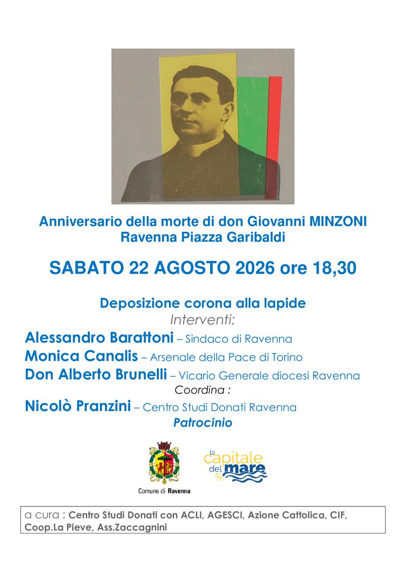 ANNIVERSARIO DELLA MORTE DI DON GIOVANNI MINZONI - RAVENNA - ACLI RAVENNA