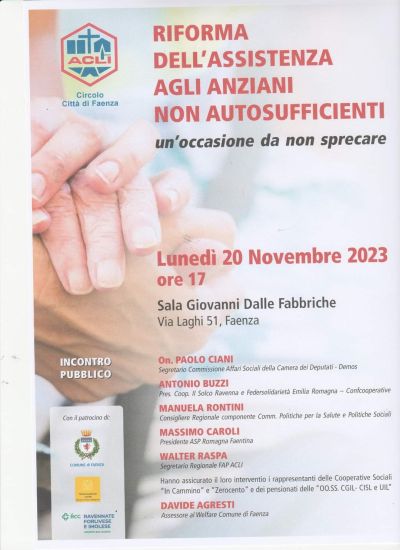 Riforma dell&#039;assistenza agli anziani non autosufficienti - Circolo Acli Faenza (RA)