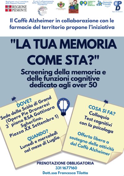 La tua memoria come sta? - Dronero (CN) - Circolo Acli Caffè Alzheimer di Dronero (CN)