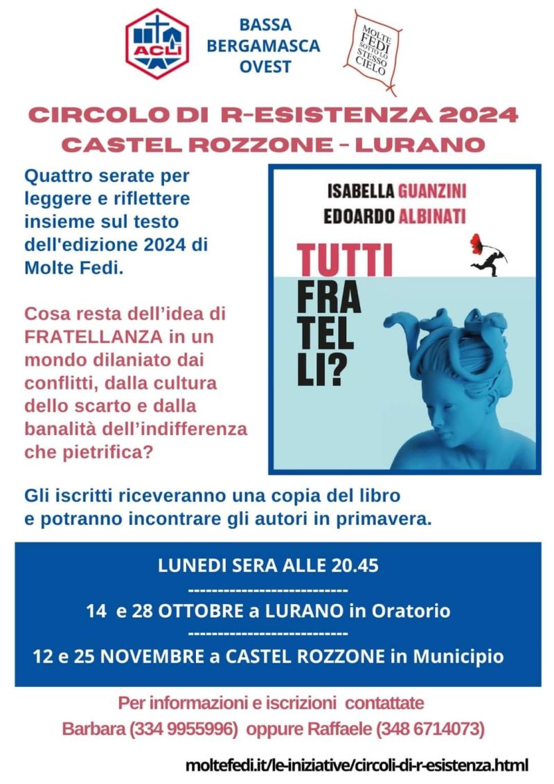 Serata per leggere e riflettere sul libro &quot;Tutti Fratelli?&quot; - Circolo Acli BBO (BG)