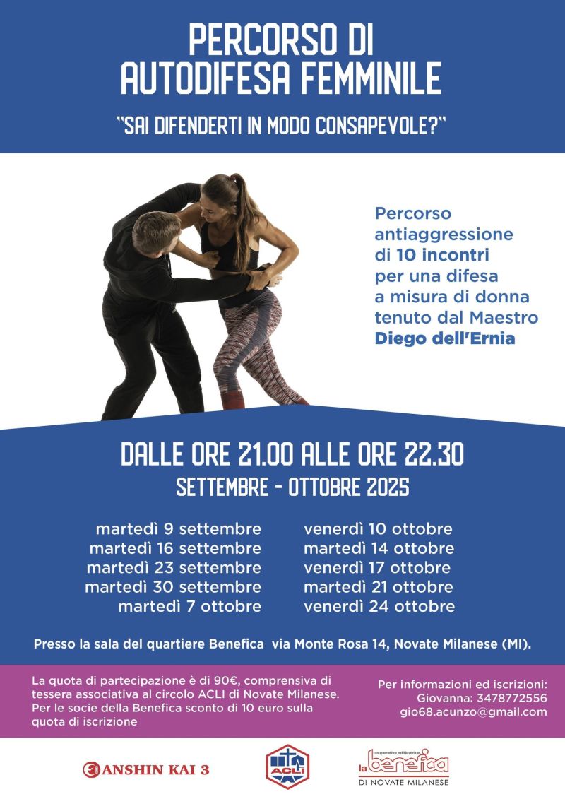 Percorso di Autodifesa Femminile - Novate Milanese (MI) - Circolo Acli Novate Milanese (MI)