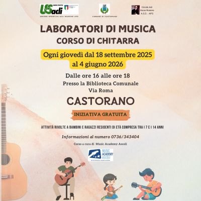 Laboratori di Musica: Corso di Chitarra - Castorano (AP) - US Acli Marche