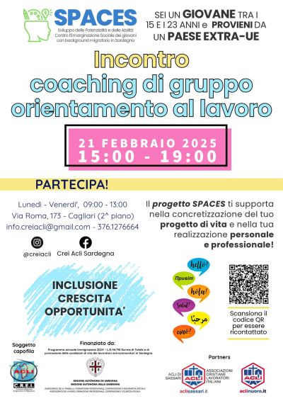 Incontro coaching di gruppo orientamento al lavoro - C.R.E.I. Acli Sardegna (CA)