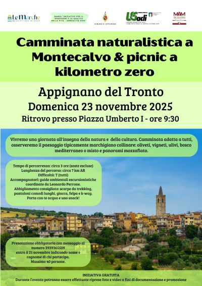 Camminata naturalistica a Montecalvo &amp; picnic a kilometro zero - Appignano del Tronto (AP) - US Acli Marche