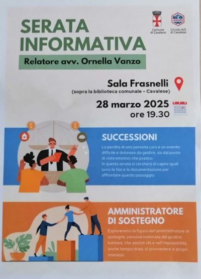 Serata Informativa: Successioni e Amministratore di Sostegno - Circolo Acli Cavalese (TN)