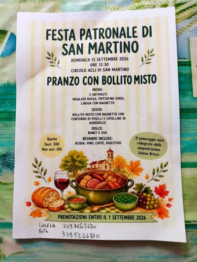 FESTA PATRONALE DI SAN MARTINO - ROSIGNANO MONFERRATO (AL) - CIRCOLO ACLI SAN MARTINO APS (AL)