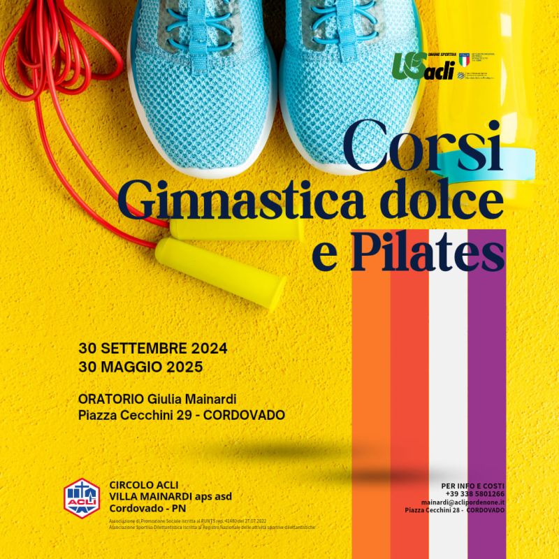 Corsi Ginnastica dolce e Pilates - Circolo Acli Villa Mainardi Cordovado (PN)