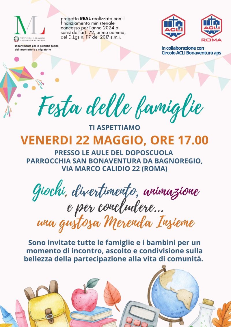 FESTA DELLE FAMIGLIE - ROMA - CIRCOLO ACLI BONAVENTURA ROMA (RM) - ACLI ROMA