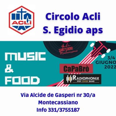Music and food - Circolo Acli Sant&#039;Egidio (MC)