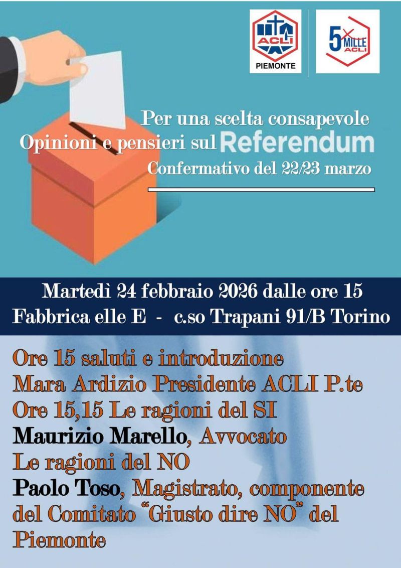 PER UNA SCELTA CONSAPEVOLE: OPINIONI E PENSIERI SUL REFERENDUM - TORINO