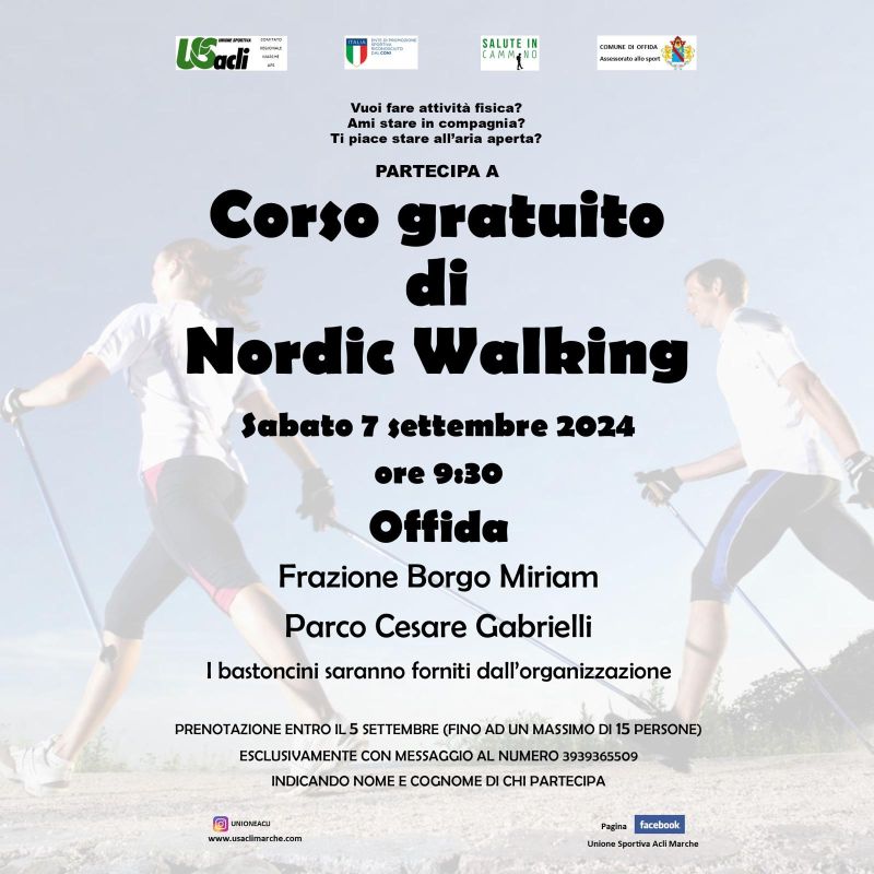 Corso gratuito di Nordic Walking - US Acli Marche