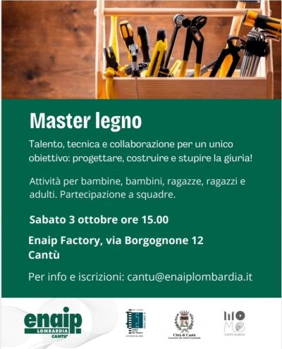 MASTER LEGNO - PARTECIPAZIONE A SQUADRE - ATTIVITÀ PER BAMBINE, BAMBINI, RAGAZZE, RAGAZZI E ADULTI - CANTÙ (CO) - ENAIP CANTÙ - ENAIP LOMBARDIA
